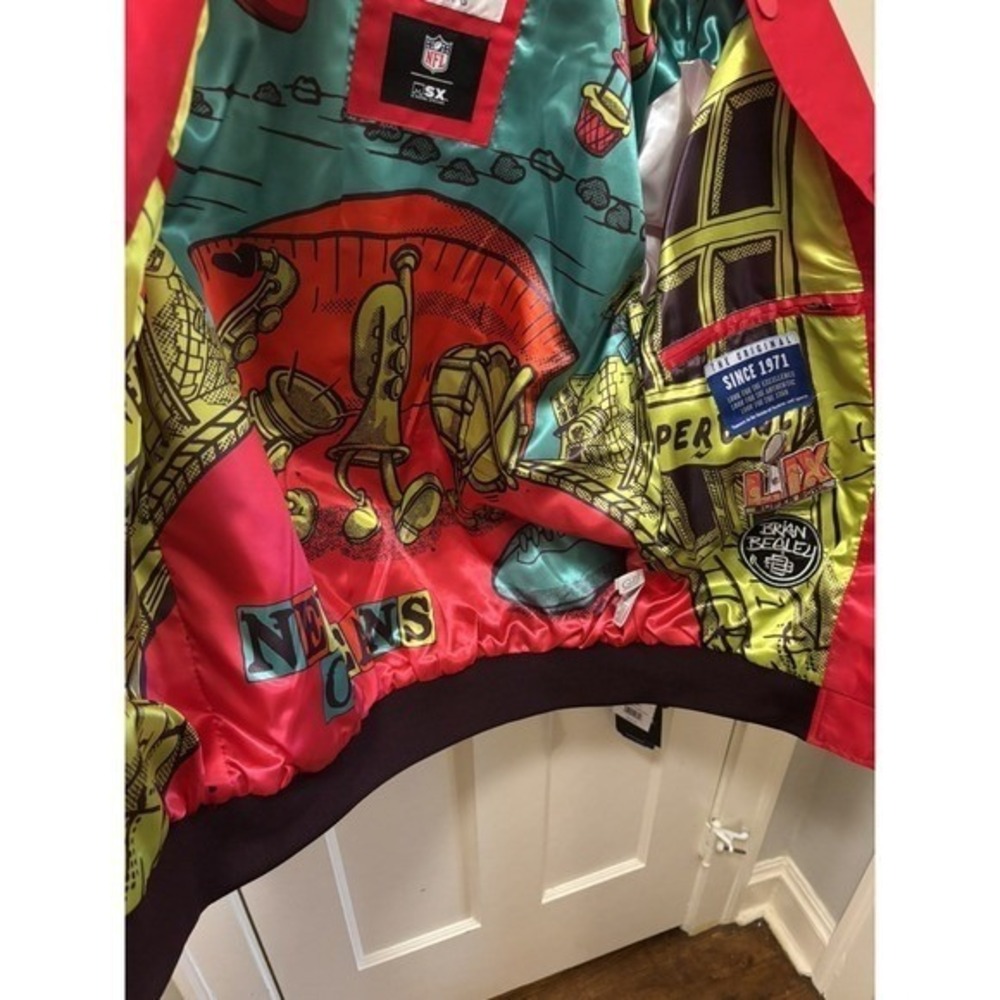 Starter NFL Super Bowl LIX New Orleans Satin Varsity Jacket Red Mens L LSD90B95 - Picture 7 of 8